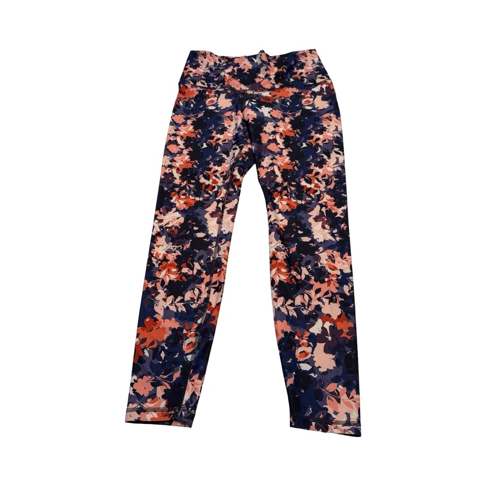 Old Navy Active Powersoft‎ Go-Dry Extra High-Rise Floral Leggings Navy Coral L